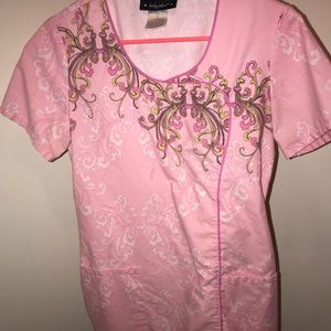 Pink scrub top